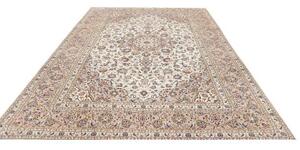 Tappeto Kashan Medaglione Floreale Avorio Beige 252x340 Cm
