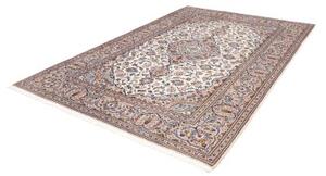 Tappeto Kashan Medaglione Floreale Avorio Blu Polvere 200x300 Cm