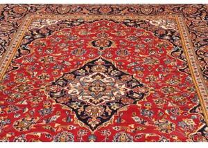 Tappeto Ardakan Medaglione Floreale Rosso Blu Scuro 197x300 Cm