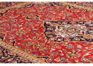 Tappeto Ardakan Medaglione Floreale Rosso Blu Scuro 197x300 Cm