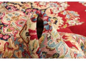 Tappeto Kerman Medaglione Floreale Rosso Blu Scuro 304x421 Cm