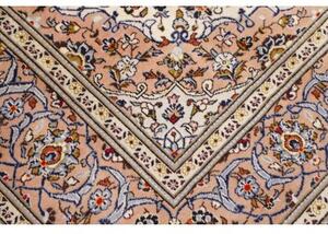 Tappeto Kashan Medaglione Floreale Avorio Rosa Antico 195x315 Cm