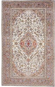 Tappeto Kashan Medaglione Floreale Avorio Rosa Antico 195x315 Cm