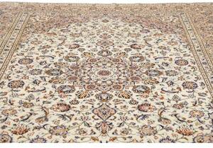 Tappeto Kashan Medaglione Floreale Avorio Beige 252x340 Cm