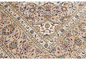 Tappeto Kashan Medaglione Floreale Avorio Beige 252x340 Cm