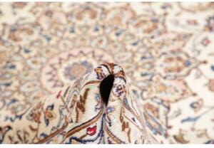 Tappeto Kashan Medaglione Floreale Avorio Blu 244x345 Cm