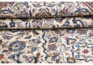 Tappeto Kashan Medaglione Floreale Avorio Blu 200x303 Cm