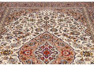Tappeto Kashan Medaglione Floreale Avorio Rosa Antico 195x315 Cm
