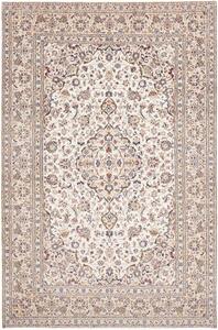 Tappeto Kashan Medaglione Floreale Avorio Blu Scuro 207x314 Cm