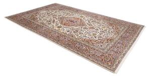 Tappeto Kashan Medaglione Floreale Avorio Rosa Antico 195x315 Cm