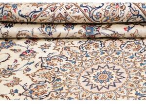 Tappeto Kashan Medaglione Floreale Avorio Blu 244x345 Cm
