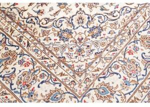Tappeto Kashan Medaglione Floreale Avorio Blu 244x345 Cm