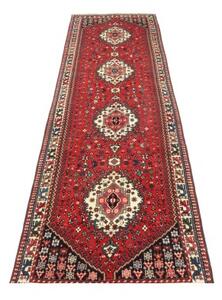 Tappeto Yalameh Stilizzato Rosso Avorio Corsia 83x308 Cm
