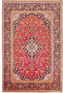 Tappeto Ardakan Medaglione Floreale Rosso Blu Scuro 197x300 Cm