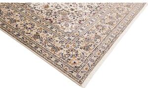 Tappeto Kashan Medaglione Floreale Avorio Blu Scuro 207x314 Cm