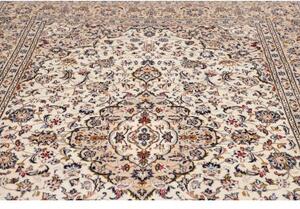 Tappeto Kashan Medaglione Floreale Avorio Blu Scuro 207x314 Cm