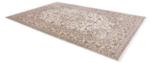 Tappeto Kashan Medaglione Floreale Avorio Blu Scuro 207x314 Cm