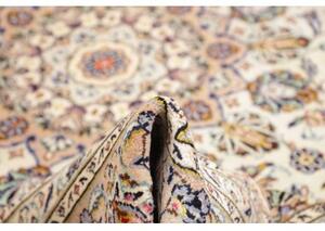 Tappeto Kashan Medaglione Floreale Avorio Beige 252x340 Cm