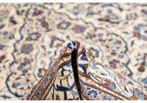 Tappeto Kashan Medaglione Floreale Avorio Blu 200x303 Cm