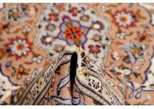 Tappeto Kashan Medaglione Floreale Avorio Rosa Antico 195x315 Cm