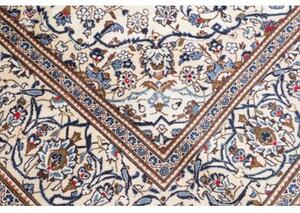 Tappeto Kashan Medaglione Floreale Avorio Blu 200x303 Cm