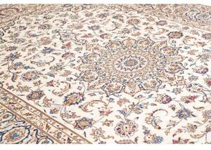 Tappeto Kashan Medaglione Floreale Avorio Blu 244x345 Cm