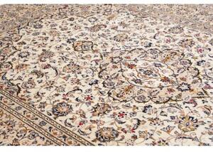 Tappeto Kashan Medaglione Floreale Avorio Blu Scuro 207x314 Cm