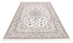 Tappeto Nain 6la Medaglione Floreale Avorio Azzurro 170x242 Cm