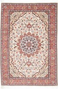 Tappeto Tabriz 50 Raj Medaglione Floreale Rosa Antico Avorio 102x150 Cm
