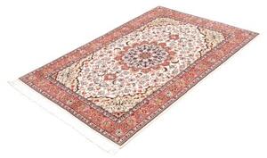 Tappeto Tabriz 50 Raj Medaglione Floreale Rosa Antico Avorio 102x150 Cm