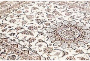 Tappeto Nain 6la Medaglione Floreale Avorio Blu 156x234 Cm