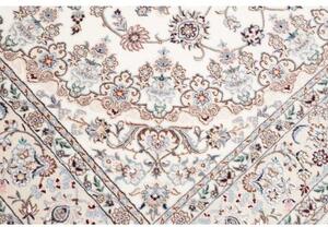 Tappeto Nain 6la Medaglione Floreale Avorio Azzurro 170x242 Cm