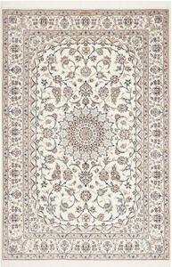 Tappeto Nain 6la Medaglione Floreale Avorio Blu 156x234 Cm