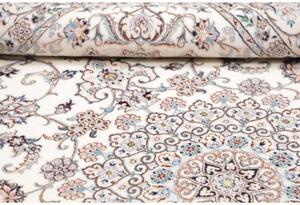 Tappeto Nain 6la Medaglione Floreale Avorio Azzurro 170x242 Cm