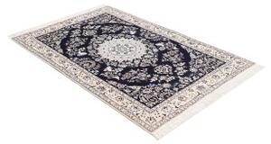 Tappeto Nain 6la Medaglione Floreale Blu Scuro Avorio 110x170 Cm