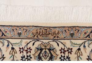 Tappeto Nain 6la Medaglione Floreale Avorio Blu 156x234 Cm