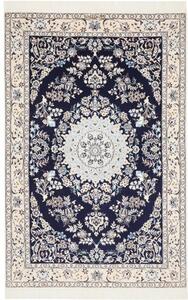 Tappeto Nain 6la Medaglione Floreale Blu Scuro Avorio 110x170 Cm
