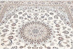Tappeto Nain 6la Medaglione Floreale Avorio Blu 207x260 Cm