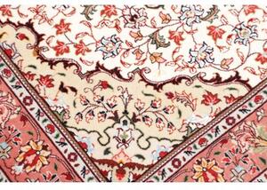 Tappeto Tabriz 50 Raj Medaglione Floreale Rosa Antico Avorio 102x150 Cm