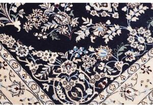 Tappeto Nain 6la Medaglione Floreale Blu Scuro Avorio 110x170 Cm