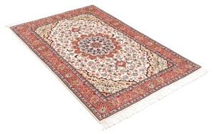 Tappeto Tabriz 50 Raj Medaglione Floreale Rosa Antico Avorio 102x150 Cm
