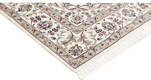 Tappeto Nain 6la Medaglione Floreale Avorio Blu 156x234 Cm