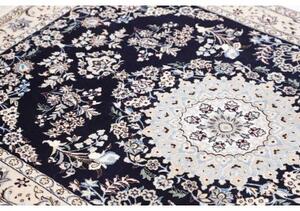 Tappeto Nain 6la Medaglione Floreale Blu Scuro Avorio 110x170 Cm