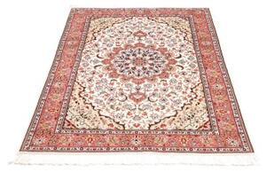 Tappeto Tabriz 50 Raj Medaglione Floreale Rosa Antico Avorio 102x150 Cm
