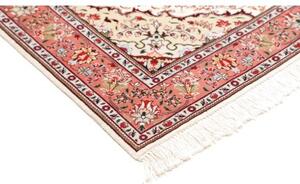 Tappeto Tabriz 50 Raj Medaglione Floreale Rosa Antico Avorio 102x150 Cm