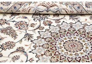 Tappeto Nain 6la Medaglione Floreale Avorio Blu 156x234 Cm