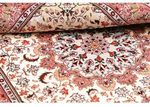Tappeto Tabriz 50 Raj Medaglione Floreale Rosa Antico Avorio 102x150 Cm