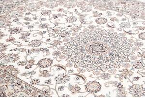 Tappeto Nain 6la Medaglione Floreale Avorio Azzurro 170x242 Cm