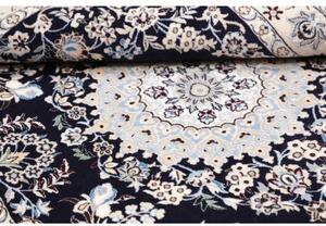 Tappeto Nain 6la Medaglione Floreale Blu Scuro Avorio 110x170 Cm