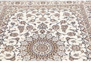 Tappeto Nain 6la Medaglione Floreale Avorio Blu 156x234 Cm